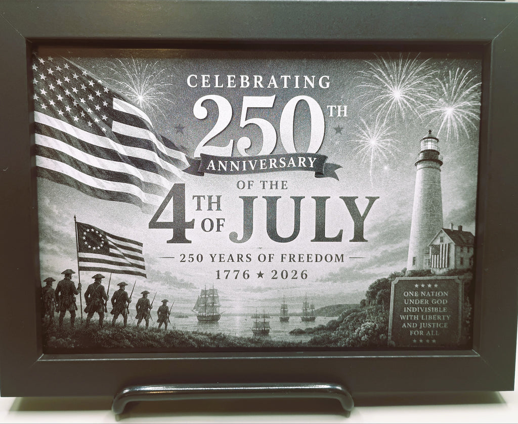 Laser Engraved Aluminum - 250th America Birthday (Set of 4, 5 x 7)