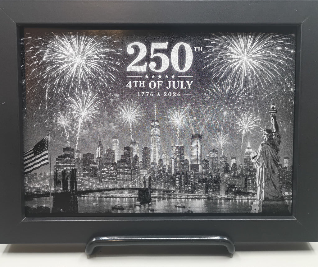 Laser Engraved Aluminum - 250th America Birthday (Set of 4, 5 x 7)