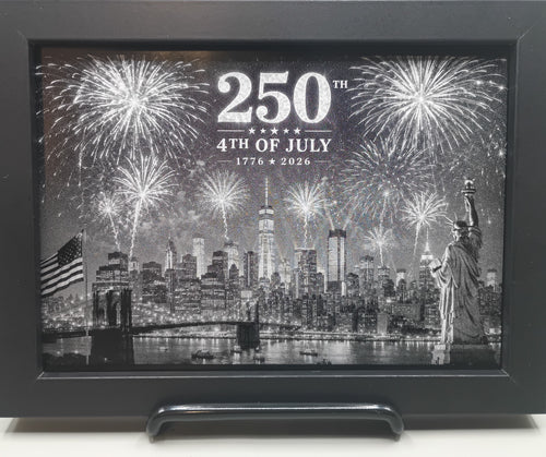 Laser Engraved Aluminum - 250th America Birthday (Set of 4, 5 x 7)