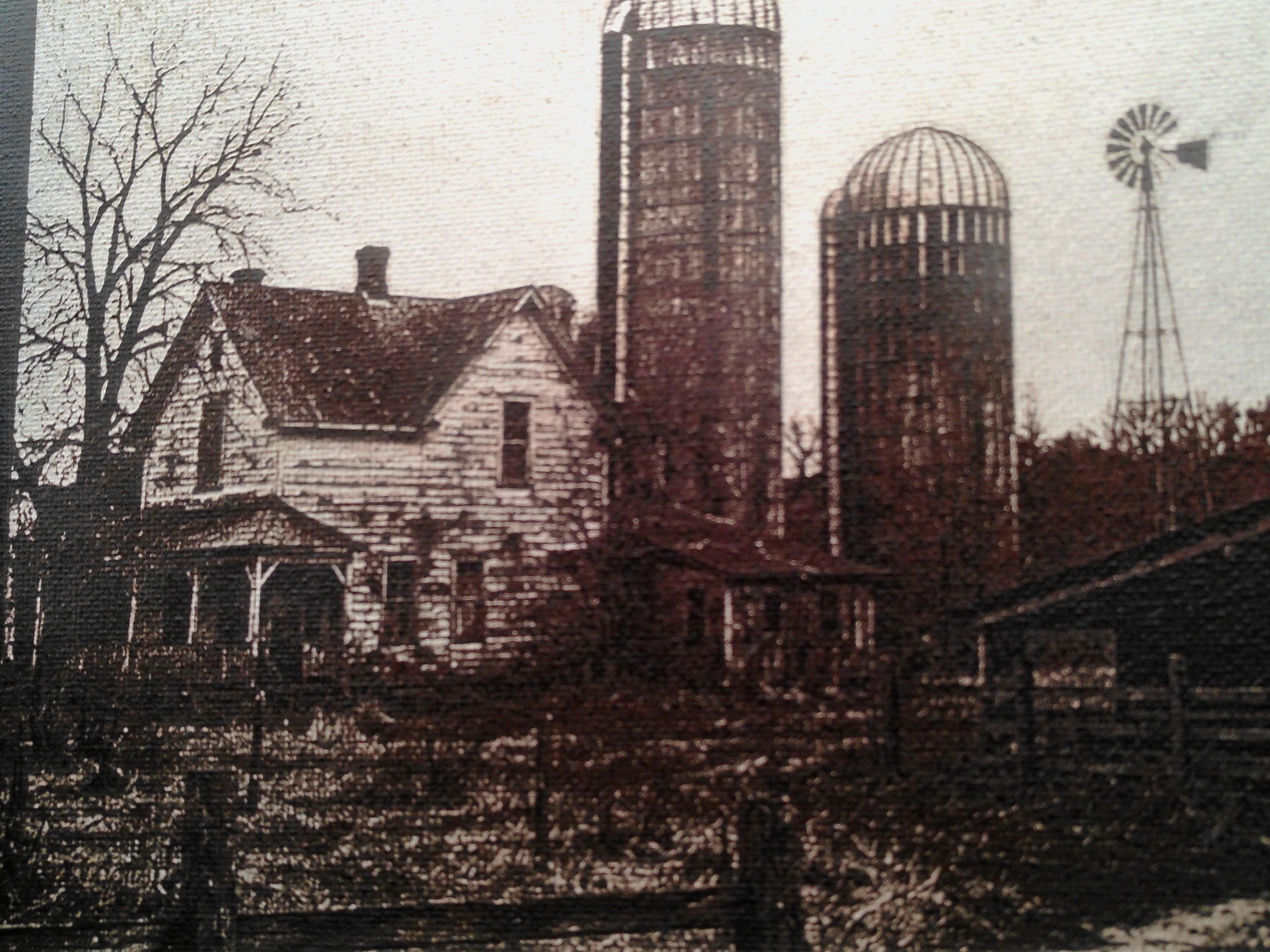 Laser Engraved Colored Canvas - Large Farm Setting (12 x 16)