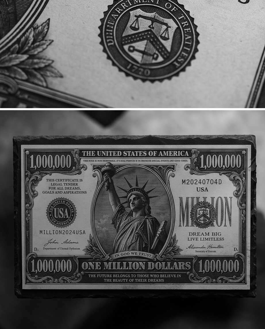 Laser Engraved Slate - Million Dollar Bill