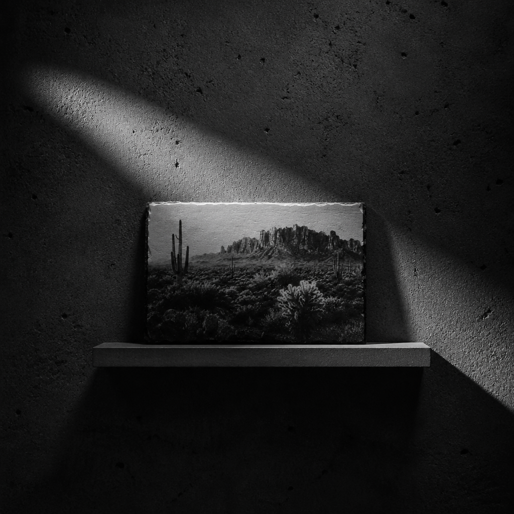 Laser Engraved Slate - Desert Landscape (8 x 12)