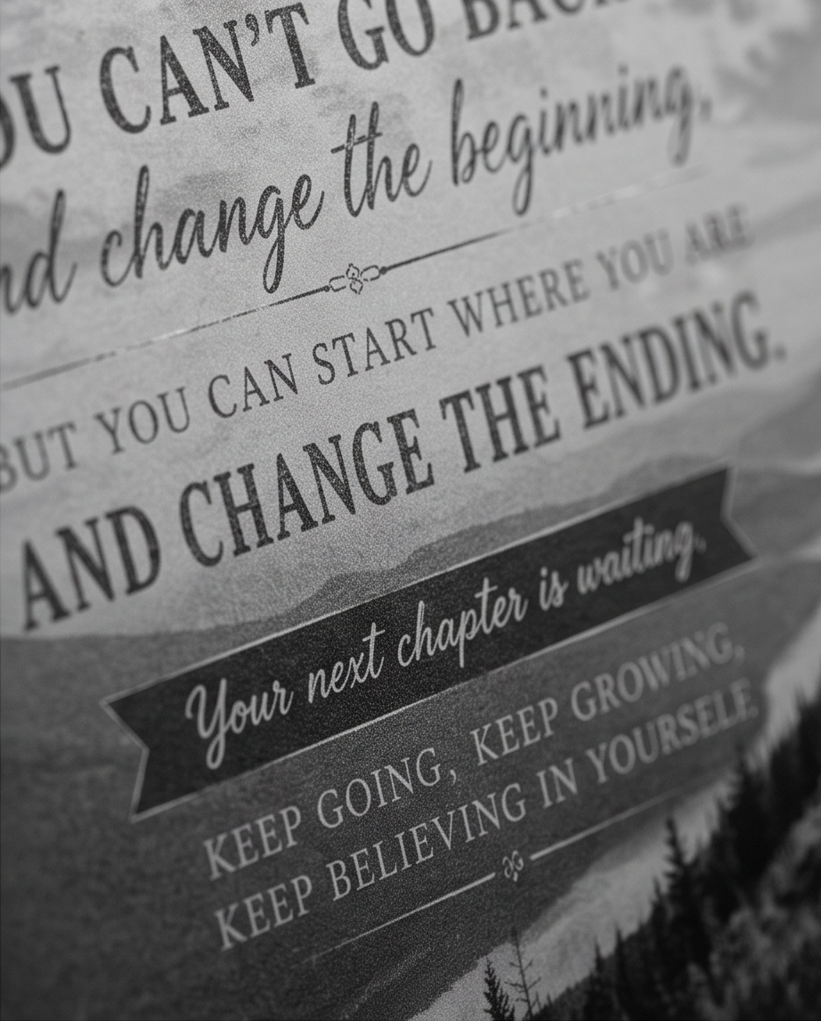 Laser Engraved Slate - Inspirational "You can't go back" (8 x 12)