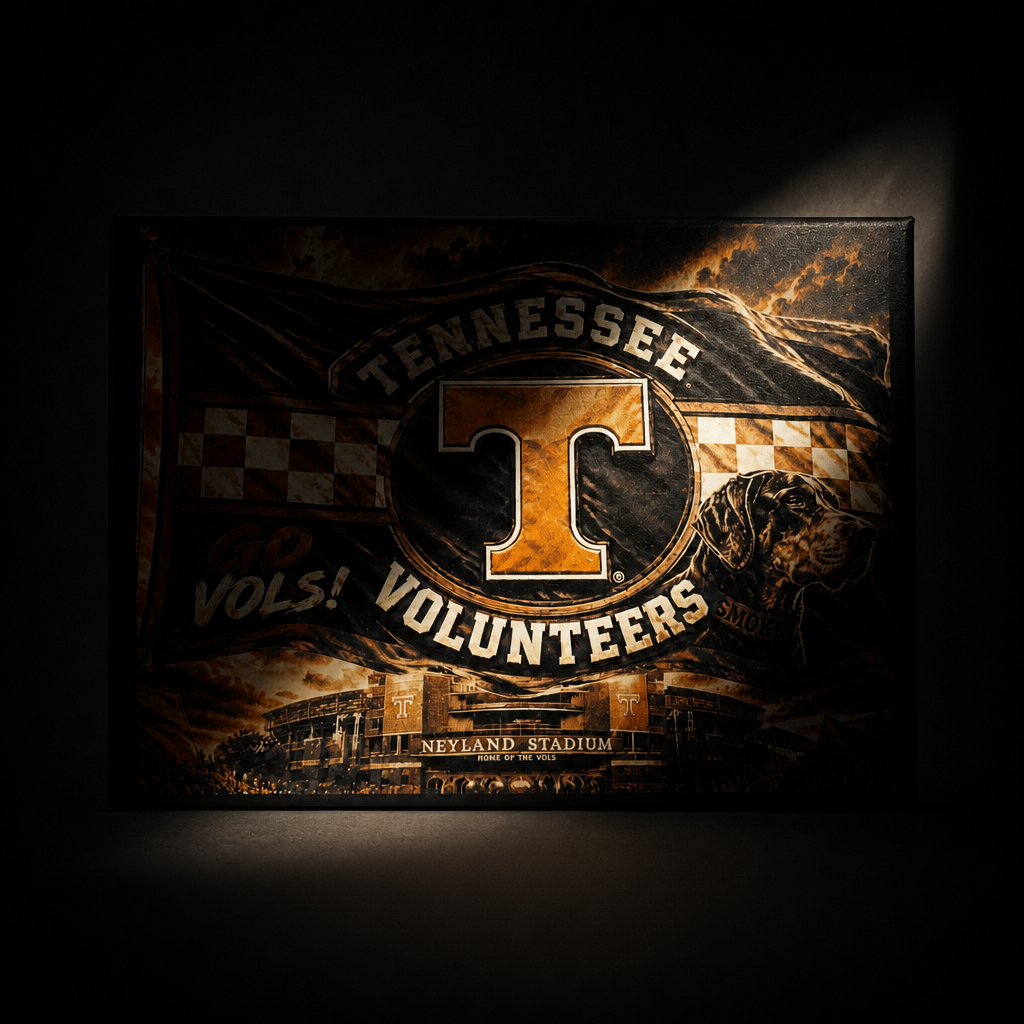 Laser Engraved Painted Canvas - Tennessee Volunteers (9 x 12)