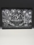 5 x 7 Framed Laser Engraved Aluminum Picture - 4th of July 250th Celebration, Washington Monument