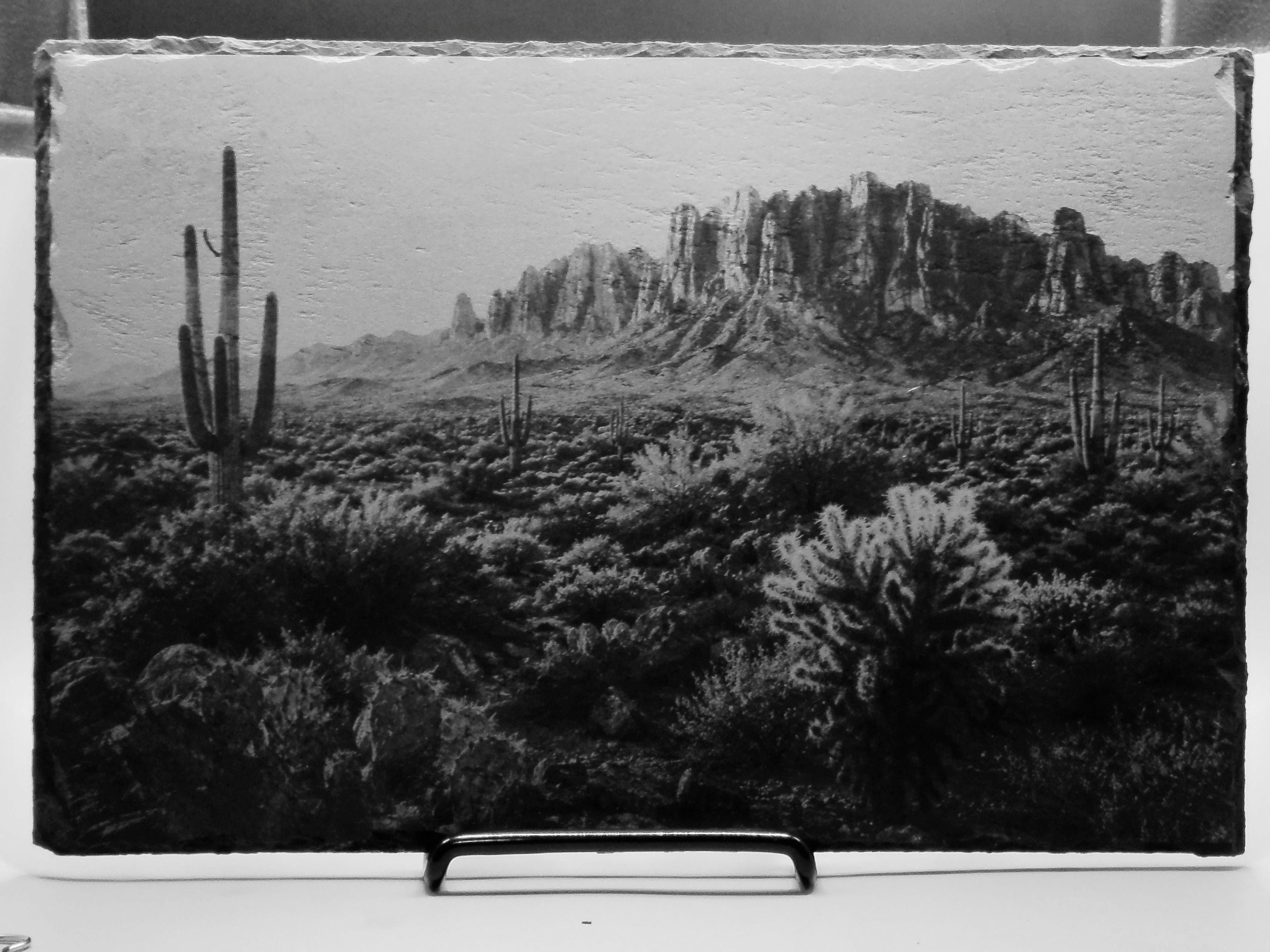 Laser Engraved Slate - Desert Landscape (8 x 12)