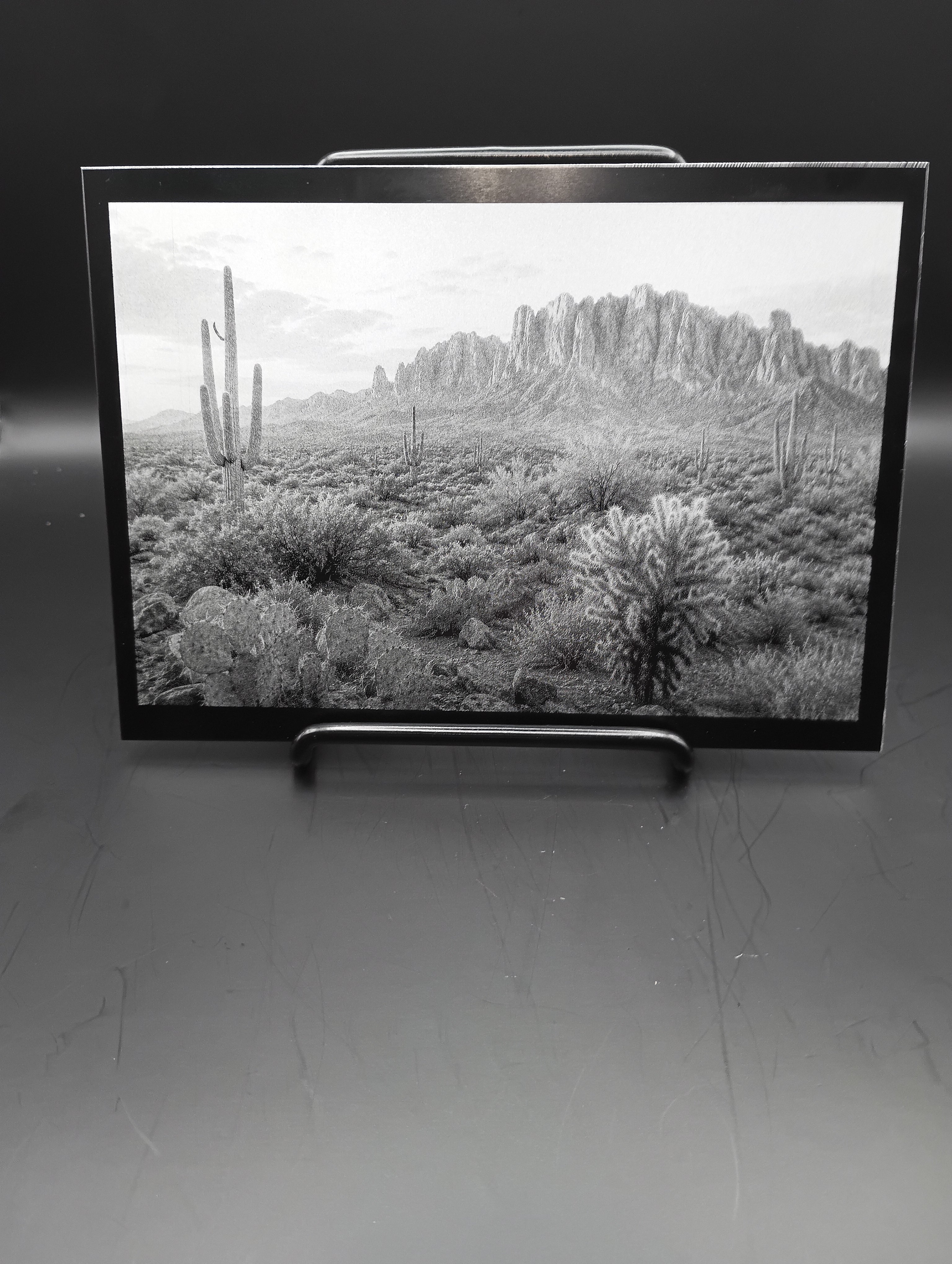 5 x 7 Framed Laser Engraved Aluminum Picture- Desert Landscape