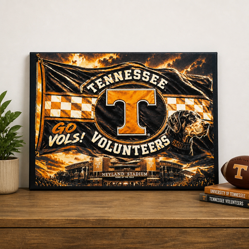 Laser Engraved Painted Canvas - Tennessee Volunteers (9 x 12)