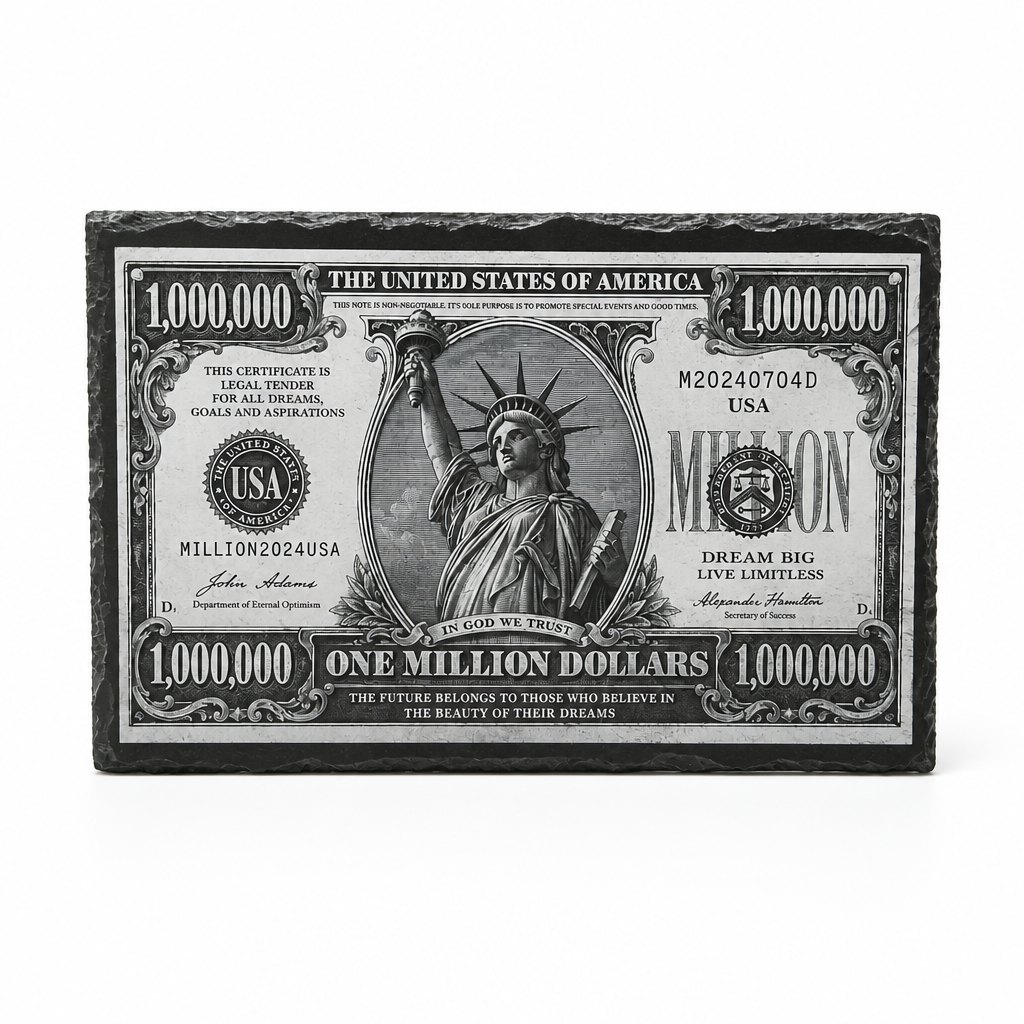 Laser Engraved Slate - Million Dollar Bill