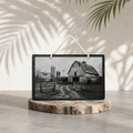 Laser Engraved Slate Stone - Rustic Farm Scene (8 x 12)