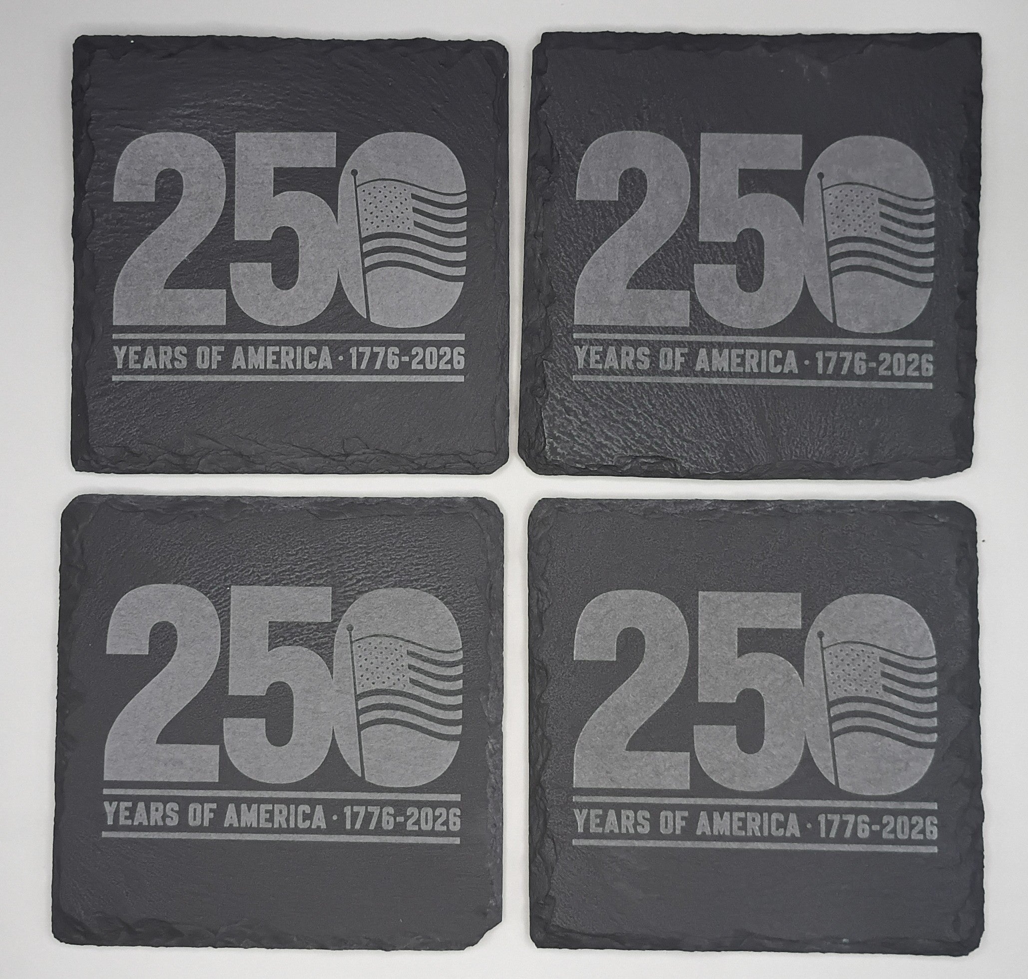 Slate Stone Coasters - Square, 250 Years, 1776 - 2026