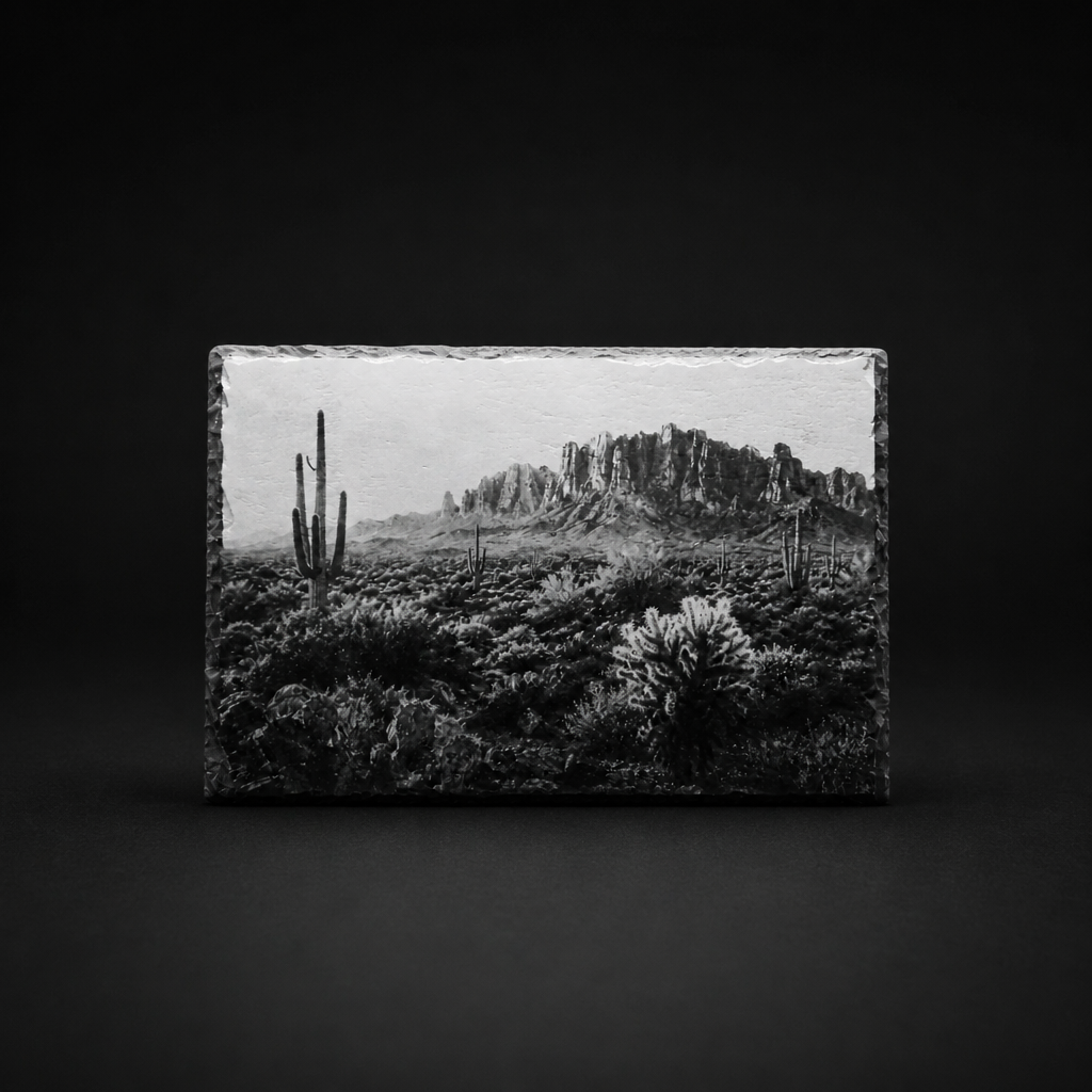 Laser Engraved Slate - Desert Landscape (8 x 12)