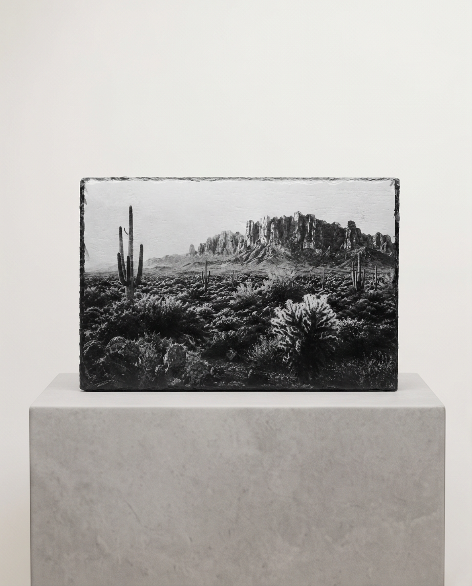 Laser Engraved Slate - Desert Landscape (8 x 12)