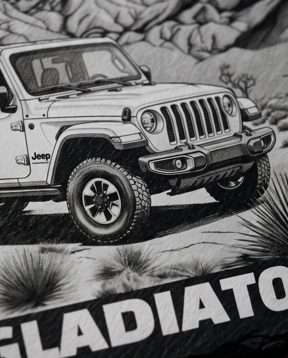 Laser Engraved Slate - Jeep Gladiator (8 x 12)